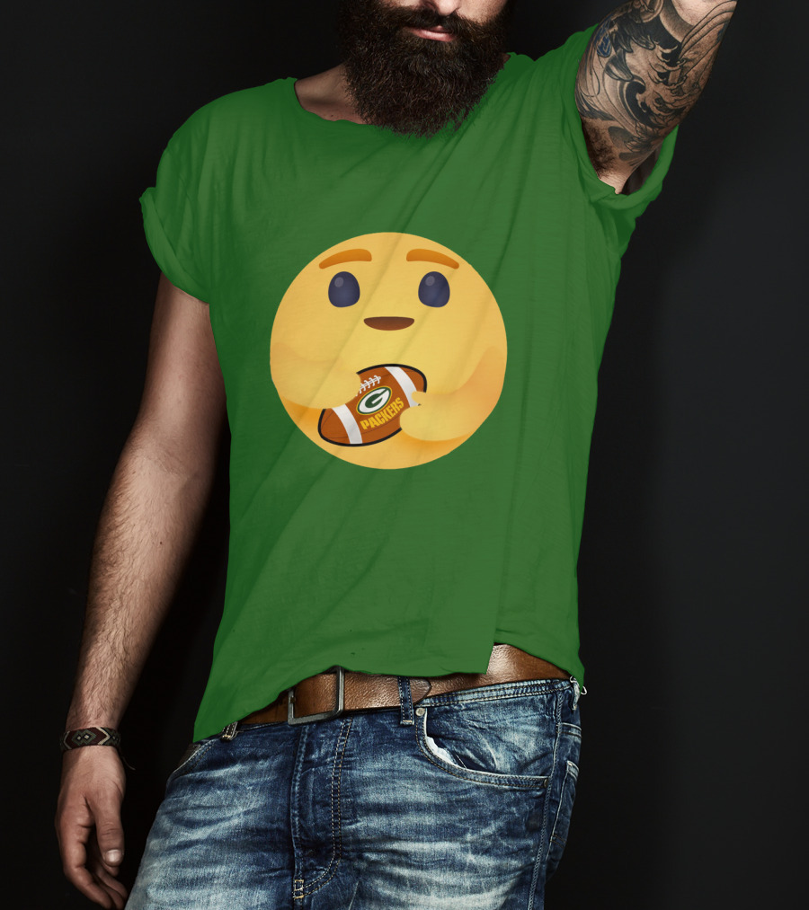 Care Emoji Hugs Green Bay Packers Football T-Shirt