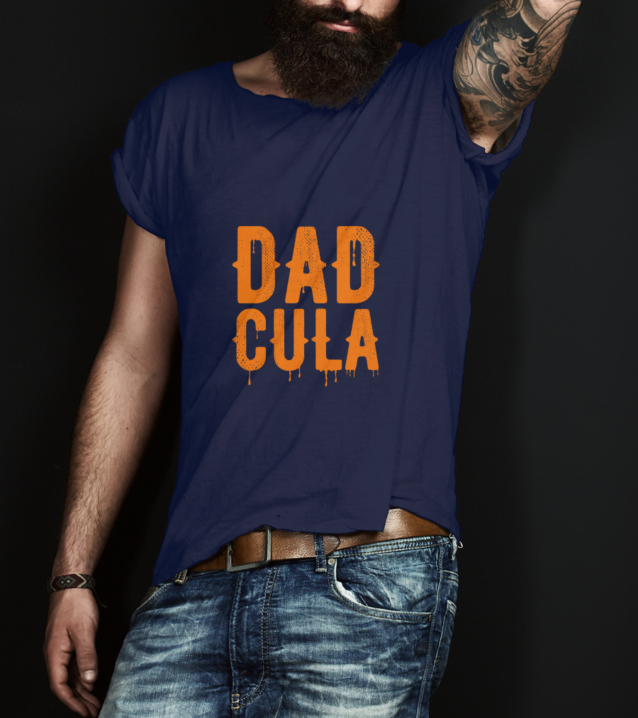 Dadcula Funny Dad Spooky Halloween Vampire Joke T-Shirt