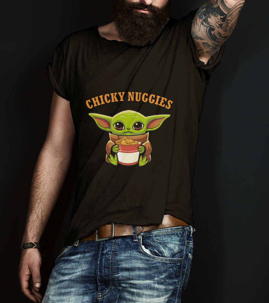 Chicky Nuggies Baby Yoda Holding Nugget Bowl T-Shirt