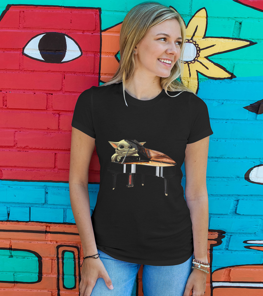 Baby Yoda At Grand Piano T-Shirt