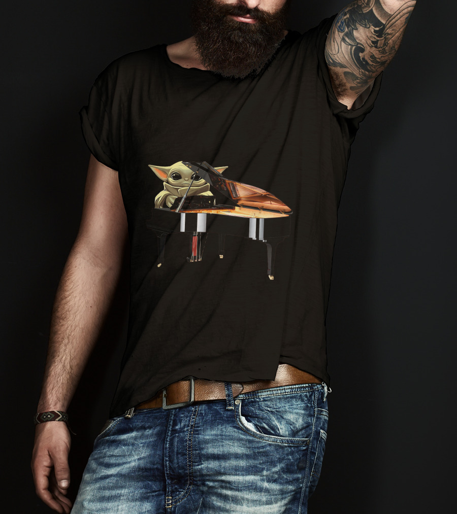 Baby Yoda At Grand Piano T-Shirt
