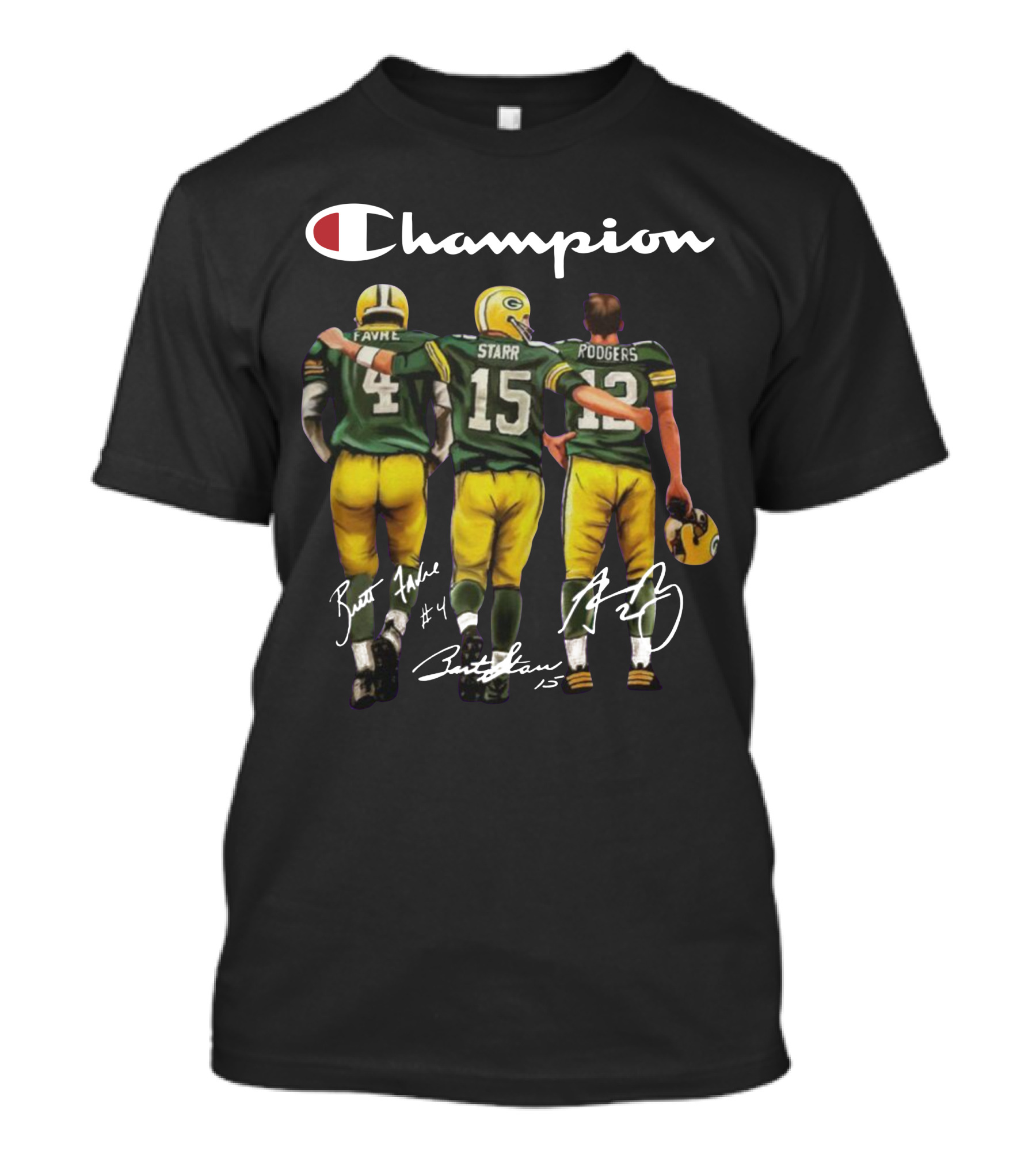 Champion Green Bay Packers Favre Starr Rodgers Signatures T-Shirt