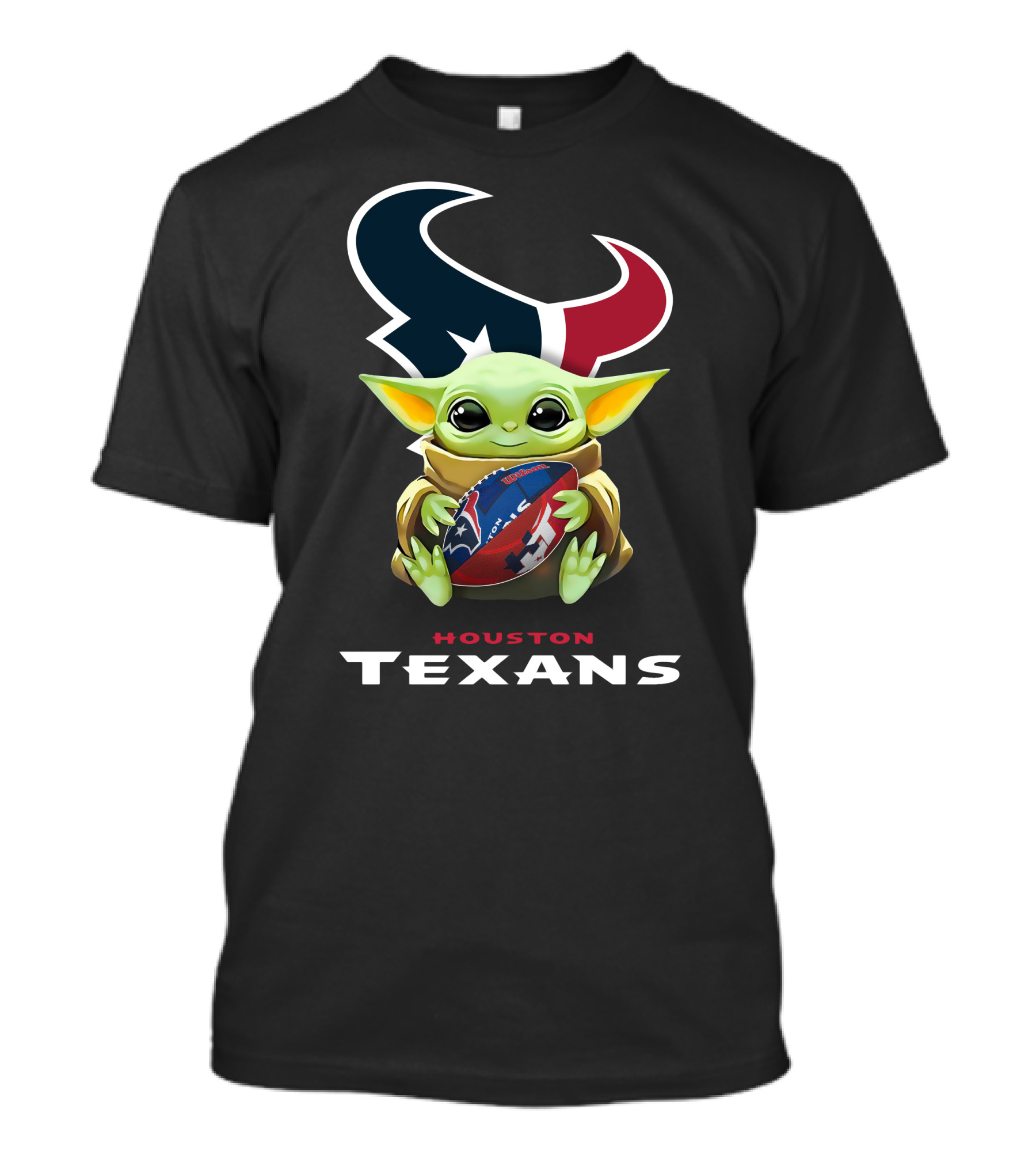 Baby Yoda Houston Texans Football Hug T-Shirt