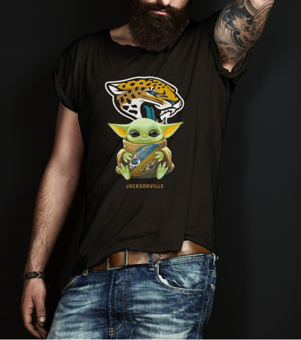 Baby Yoda Jacksonville Jaguars Football Hug T-Shirt