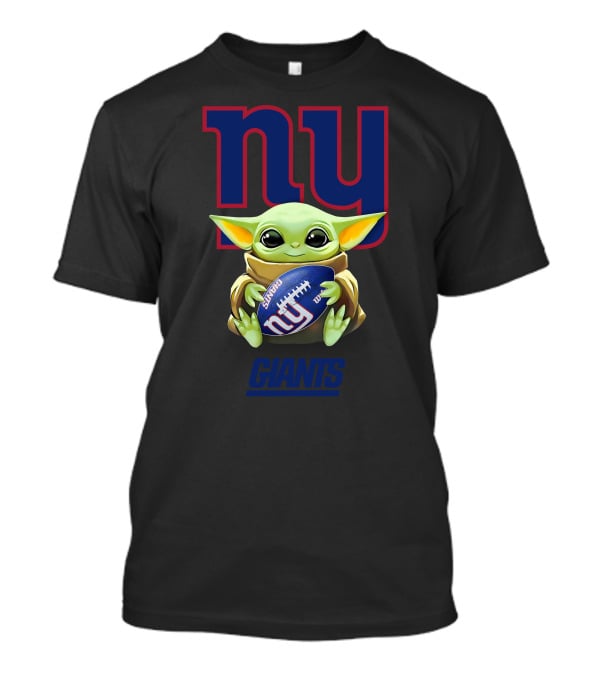 Baby Yoda Hugging New York Giants Football Fan T-Shirt
