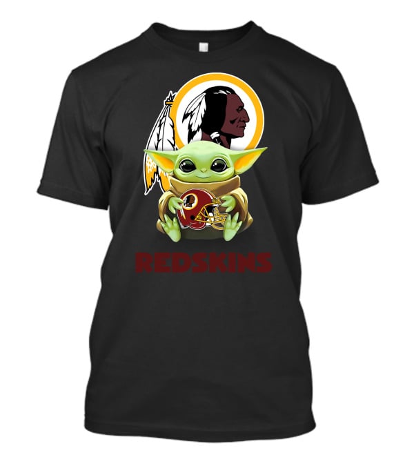 Baby Yoda Holding Washington Redskins Football Helmet Redskins T-Shirt