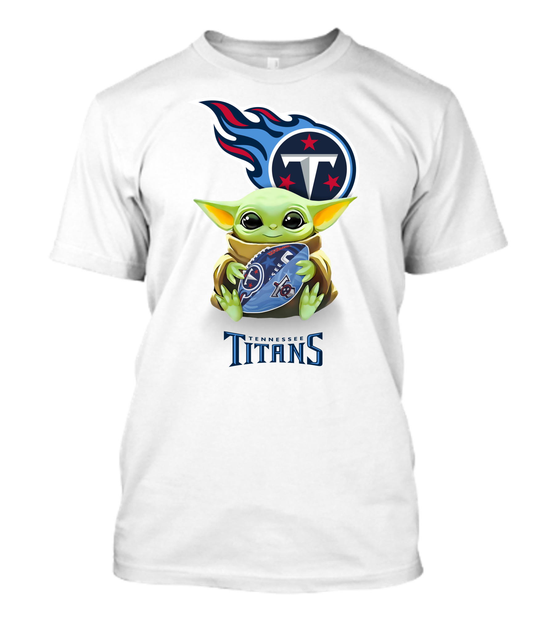Baby Yoda Hug Tennessee Titans Football Fan Gear T-Shirt
