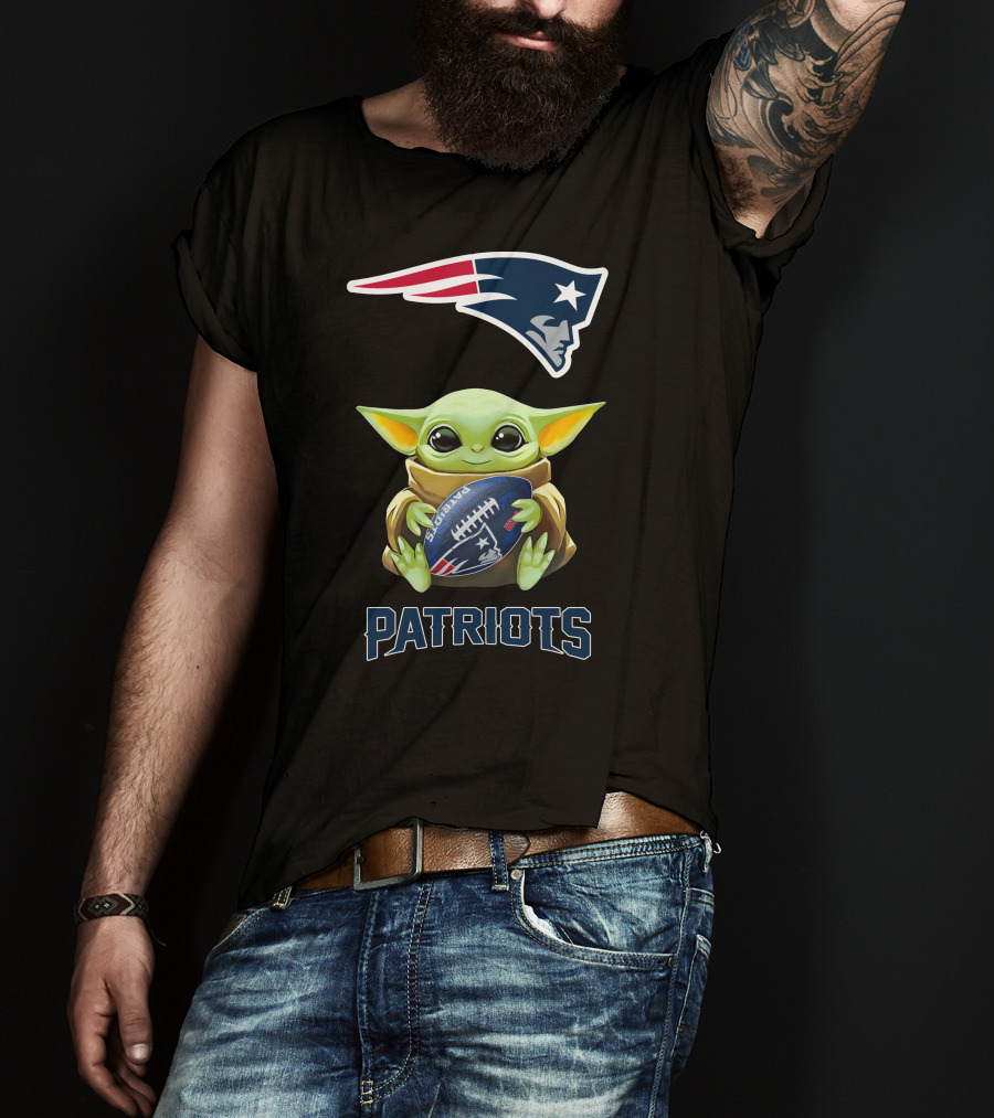Baby Yoda New England Patriots Star Wars Football Fan Tailgate T-Shirt