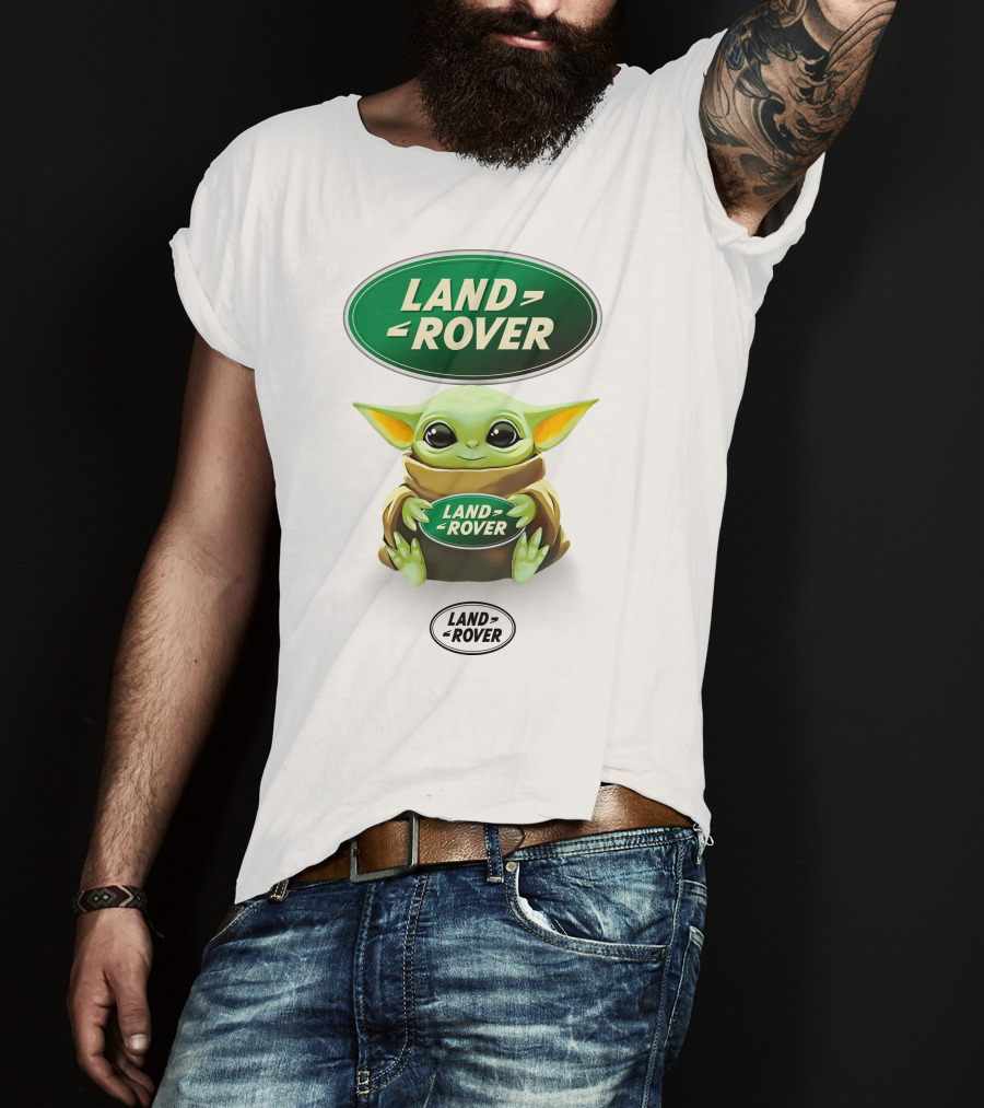 Baby Yoda Land Rover Green Logo Hug T-Shirt