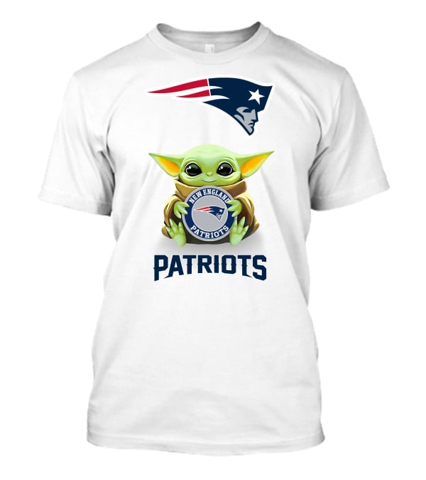 Baby Yoda New England Patriots Hugging T-Shirt