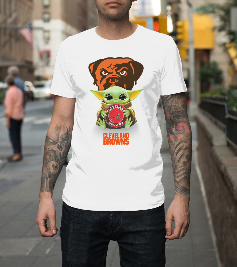 Star Wars Baby Yoda Cleveland Browns T-Shirt