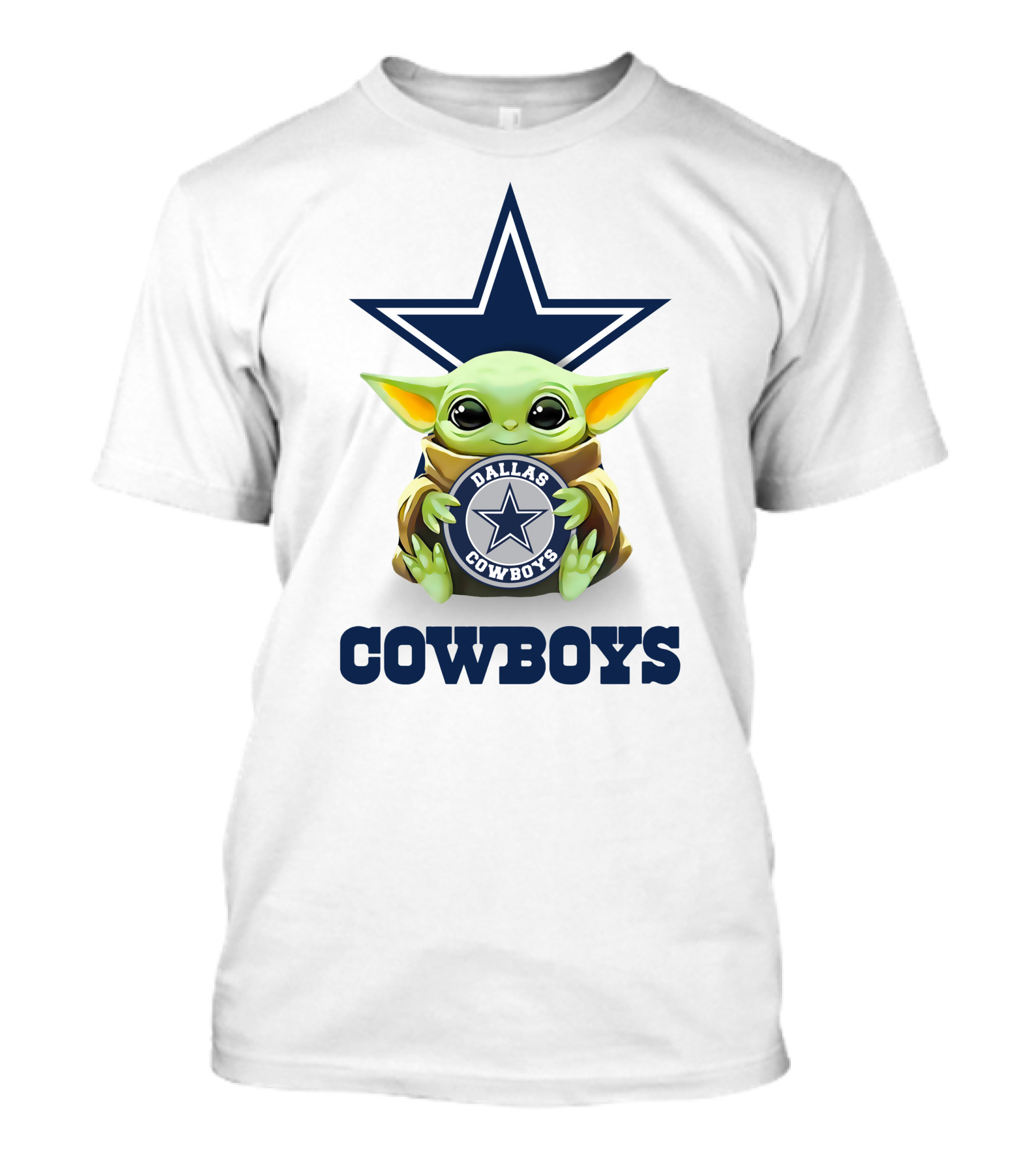Star Wars Baby Yoda Holding Dallas Cowboys Star Logo Cowboys T-Shirt