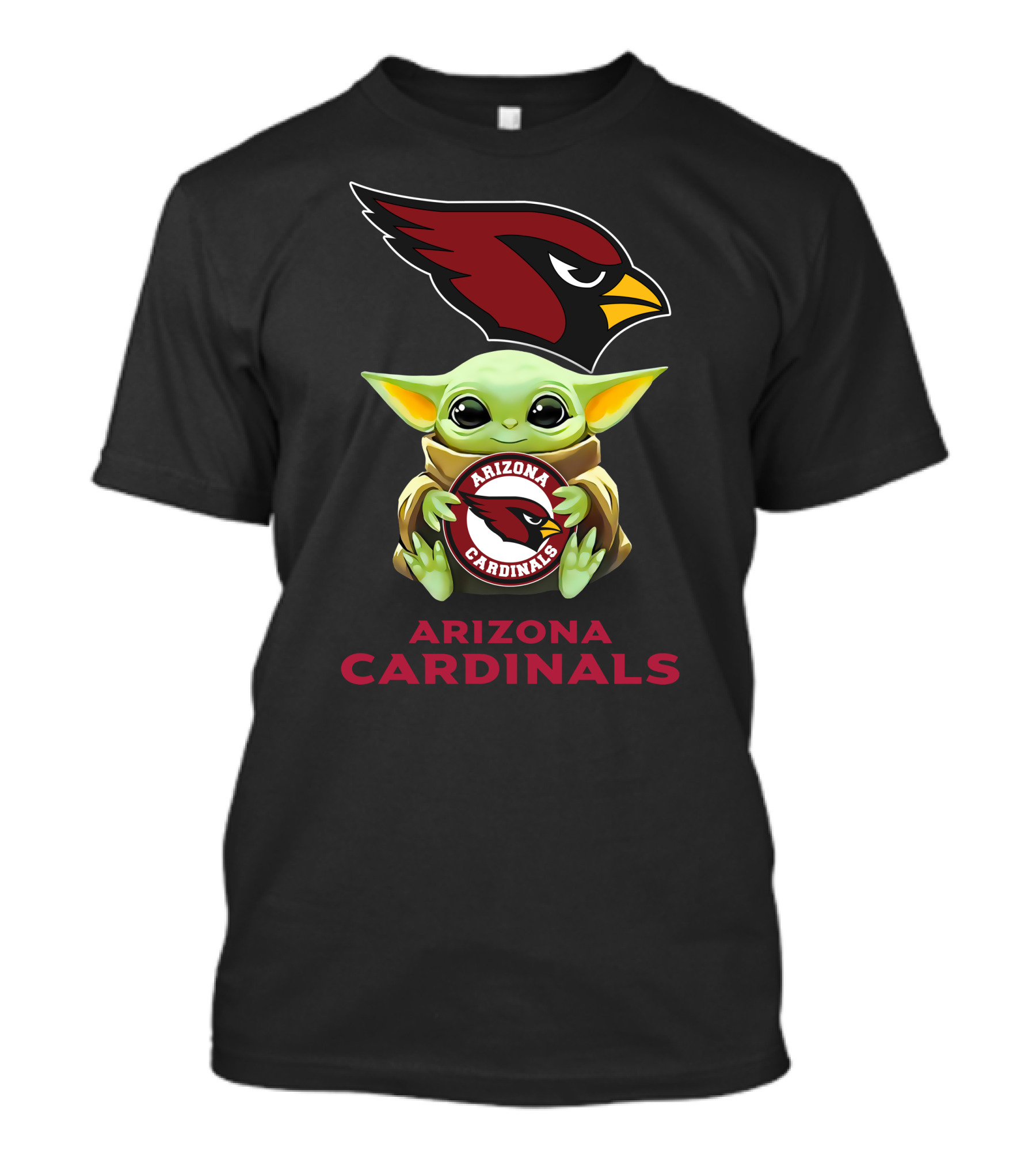 Grogu Holding Arizona Cardinals Emblem With Team T-Shirt