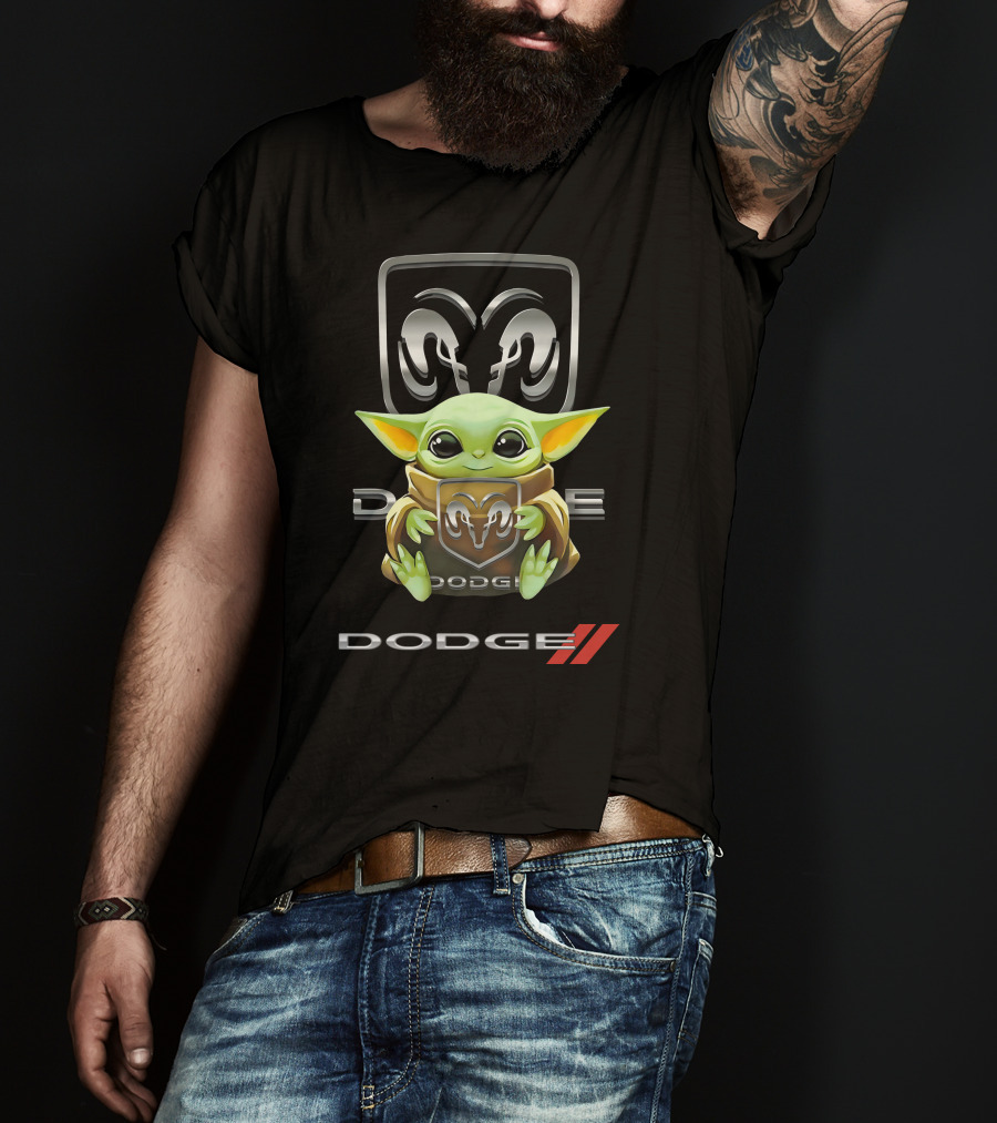 Grogu Hug Ram Logo Dodge T-Shirt
