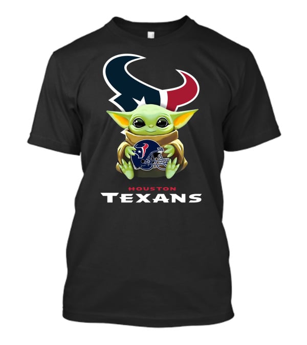 Houston Texans Grogu Hugging Helmet T-Shirt