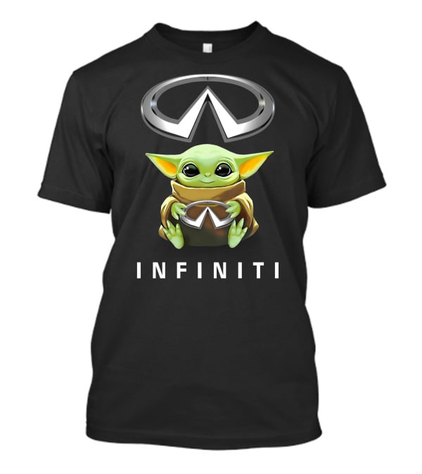Grogu Holding Infiniti Logo Embrace T-Shirt