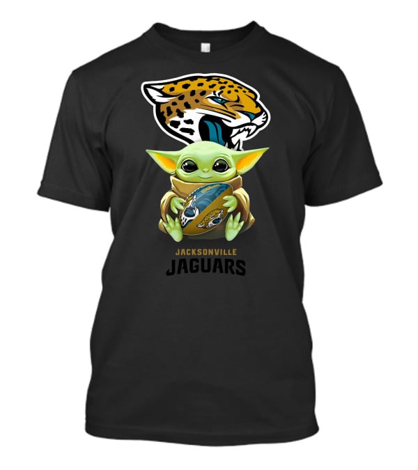 Grogu Holding Football With Jacksonville Jaguars T-Shirt