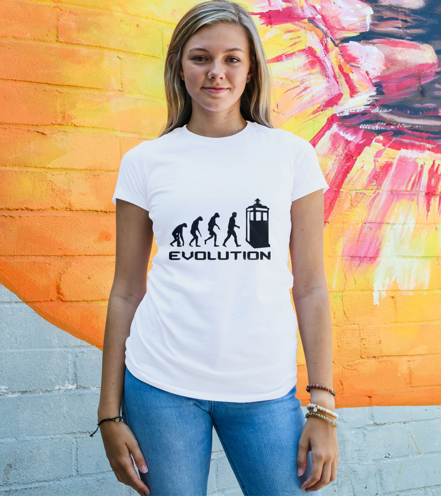 Whovians Evolution TARDIS Silhouette Transformation T-Shirt