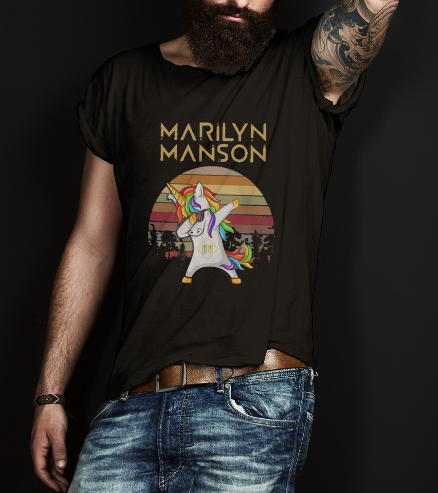 Marilyn Manson Unicorn Dabbing Retro T-Shirt