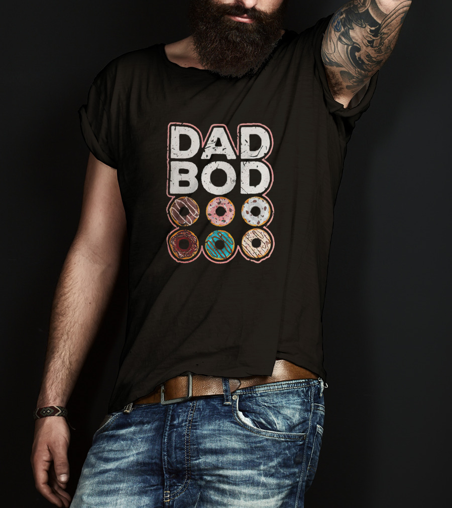 Dad Bod Funny Six Pack Donuts T-Shirt
