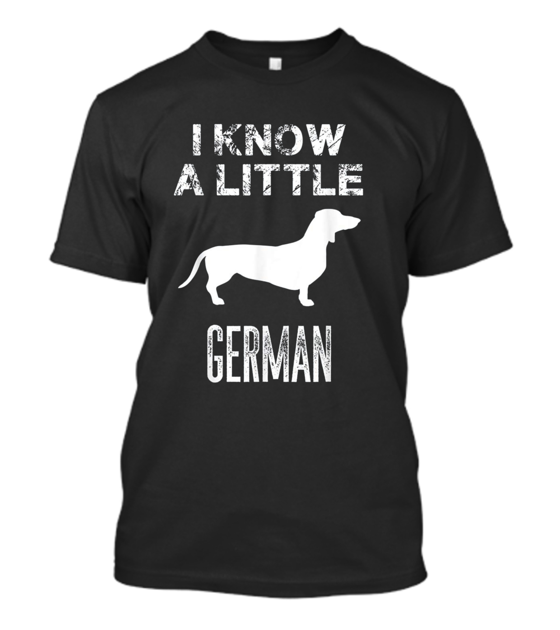 I Know A Little German Dachshund Silhouette Fun Play On Words T-Shirt