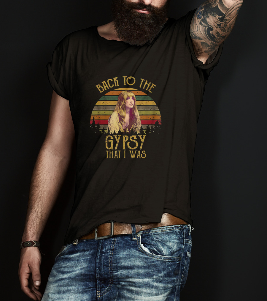 Back To The Gypsy That I Was Vintage Style Retro Sunset T-Shirt