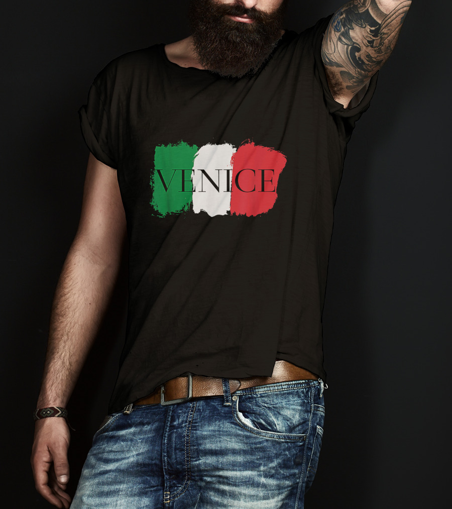 Venice Italy With Italian Flag Colors T-Shirt