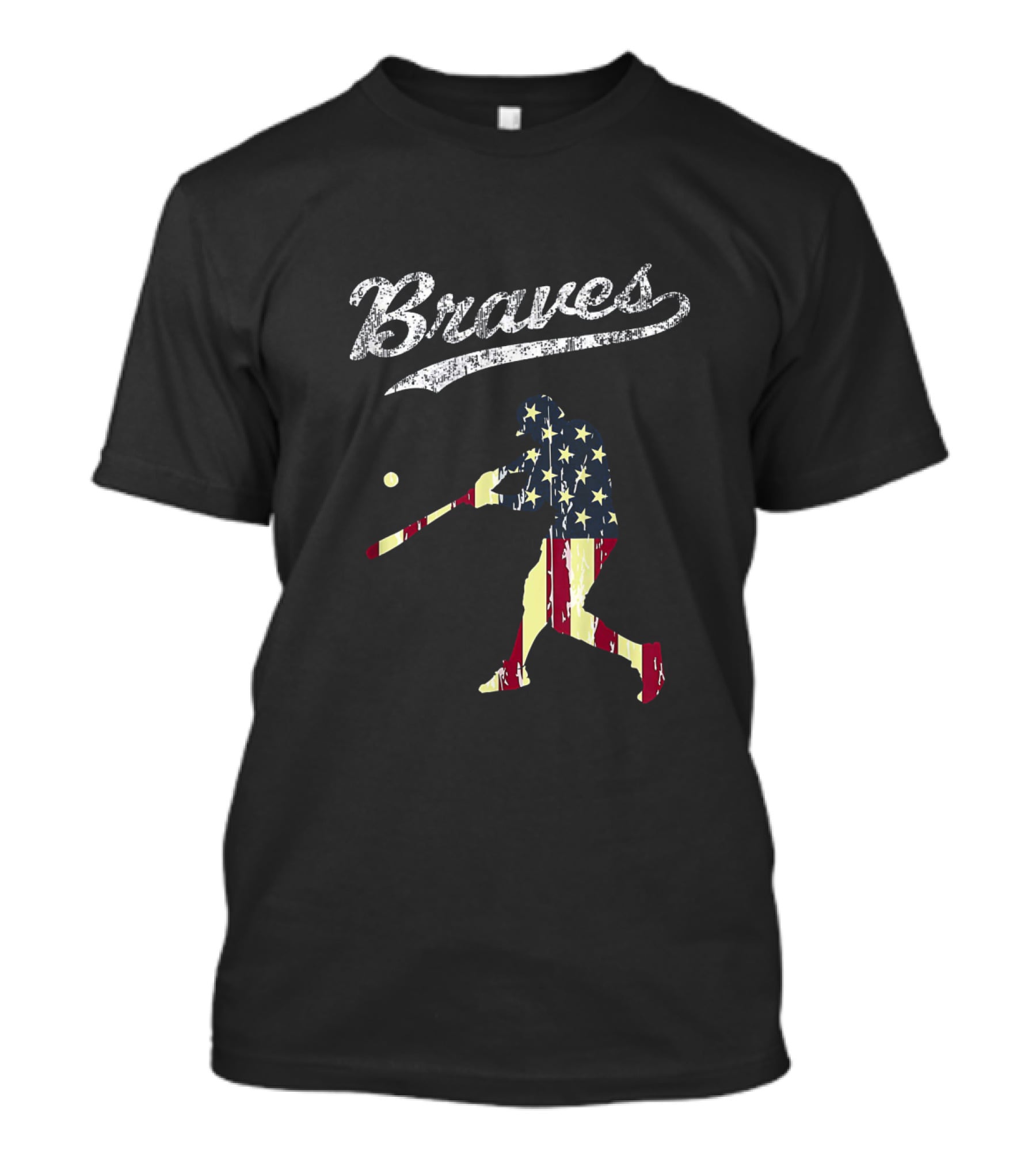 Braves Vintage USA Flag Baseball T-Shirt