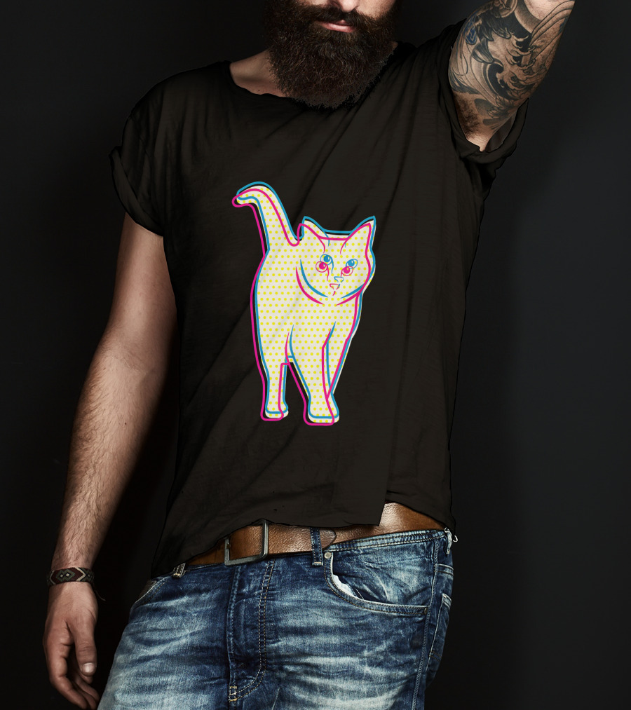 Psychedelic Cool Cat Pop Art For Cat Lovers In Vibrant Colors T-Shirt