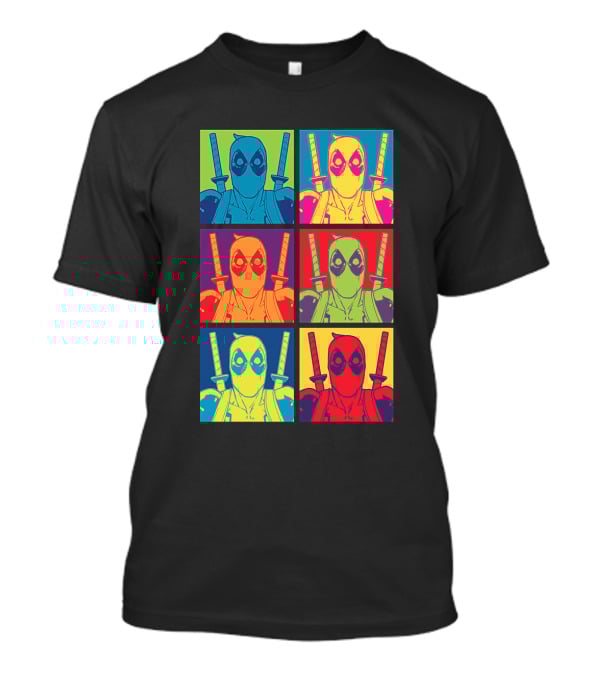 Marvel Deadpool Pop Art Colorful Square Box Repeat T-Shirt