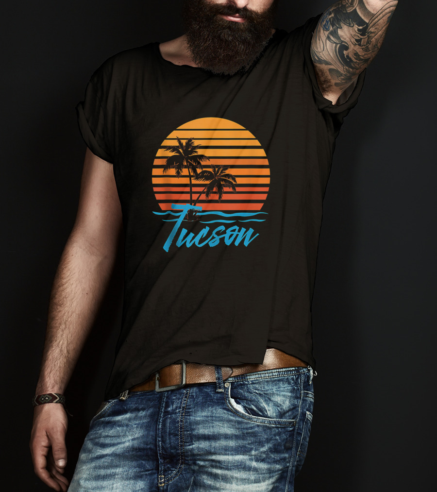 Tucson Sunset With Palm Trees And Beach Vibes T-Shirt