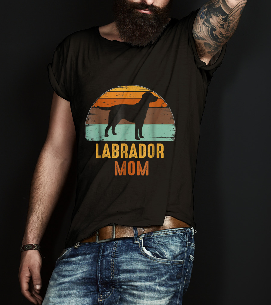 Labrador Mom Vintage Lab Dog Sunset T-Shirt