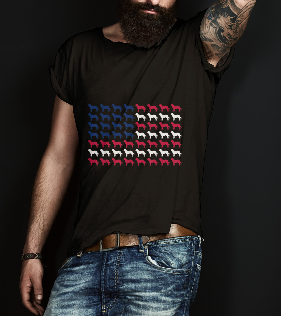 Labrador Retriever USA Flag Patriotic T-Shirt