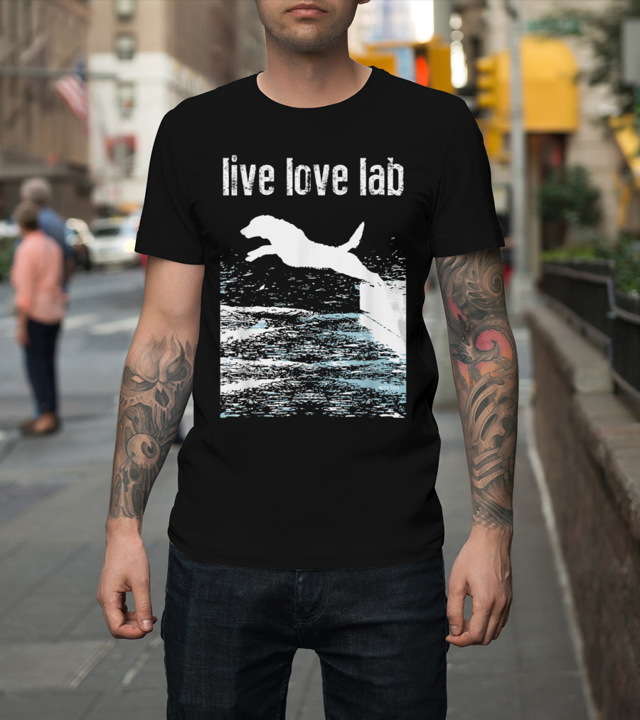 Live Love Lab Labrador Retriever Jumping Water T-Shirt