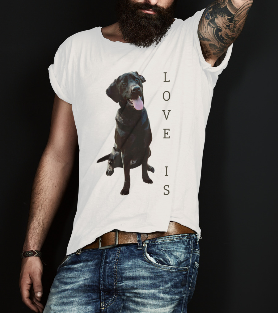 Labrador Retriever Black Lab Dog Love Is Mom Women Men Kids T-Shirt