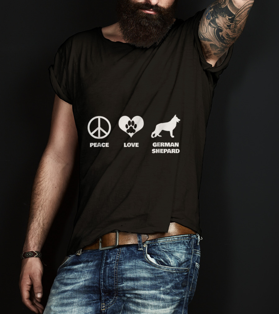 Peace Love German Shepard Funny T-Shirt
