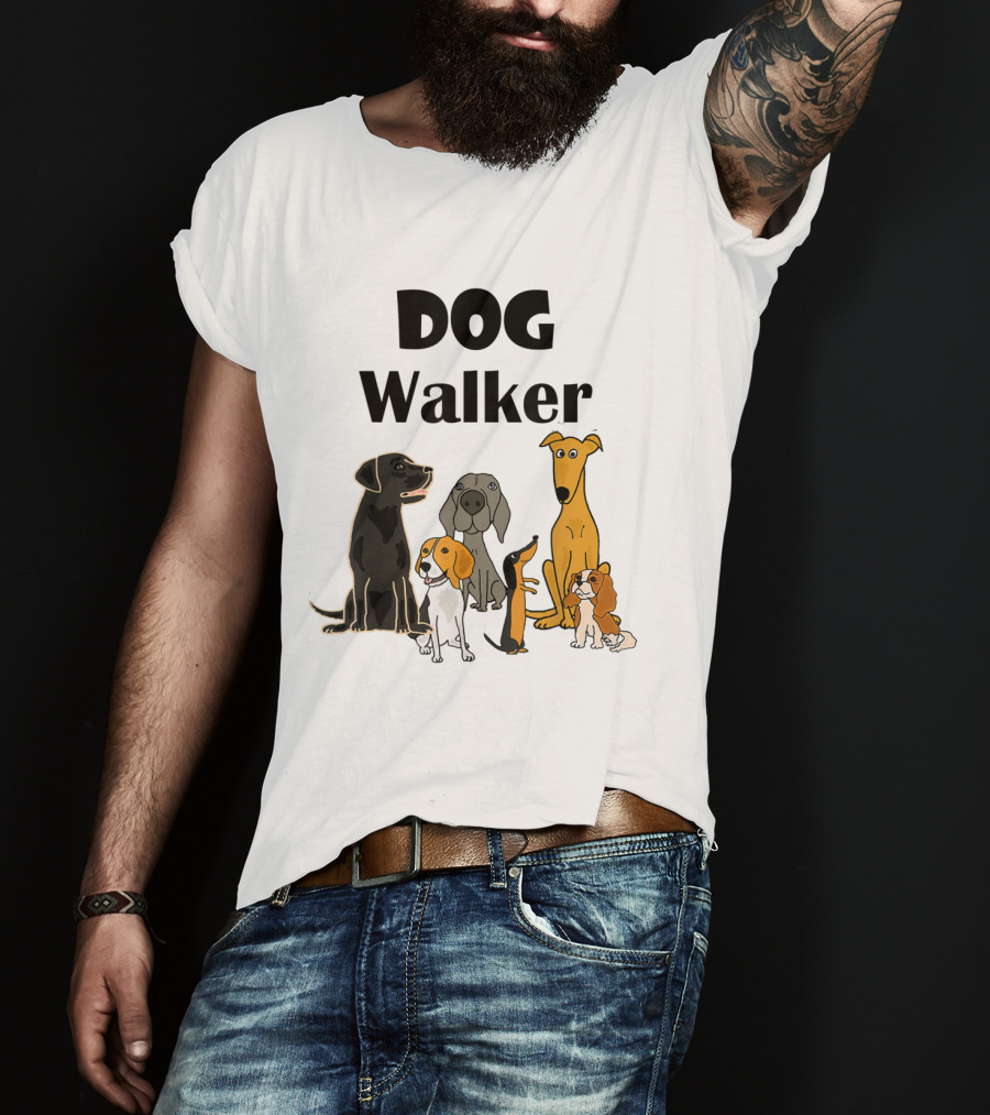 SmileteesPets Funny Cartoon Dog Walker With Variety Of Happy Dogs T-Shirt