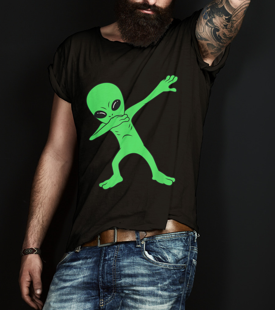 Dabbing Alien Halloween Funny Dab Pose Extraterrestrial Dance T-Shirt