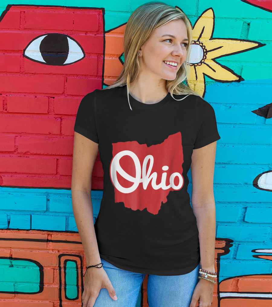 Ohio Home Script Ohio Map T-Shirt