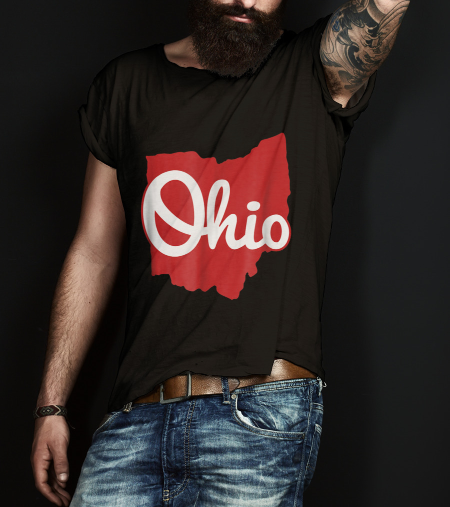 Ohio Home Script Ohio Map T-Shirt