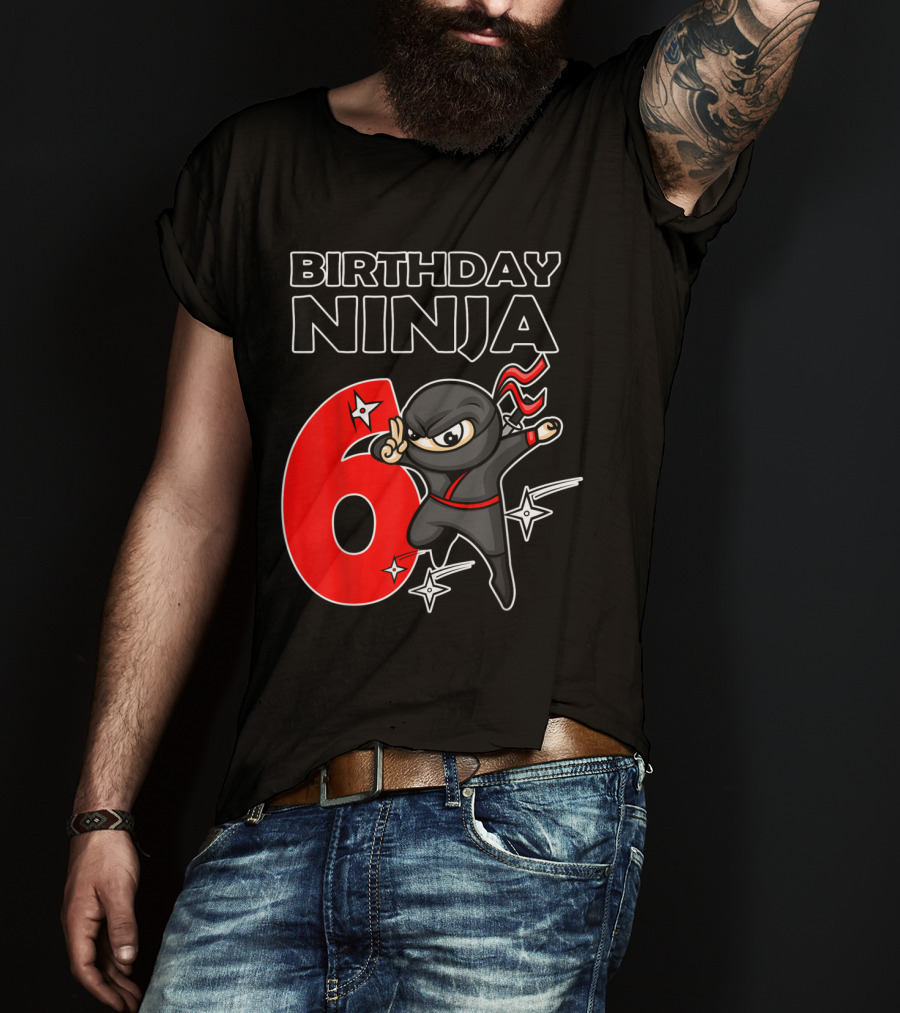 Birthday Ninja 6 Year Old Birthday T-Shirt