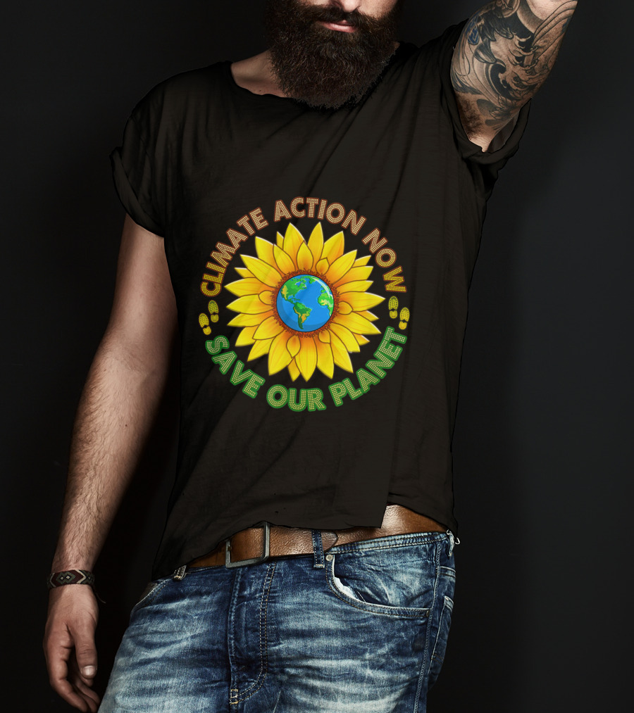 CLIMATE ACTION NOW SAVE OUR PLANET March Strike Movement Wear T-Shirt