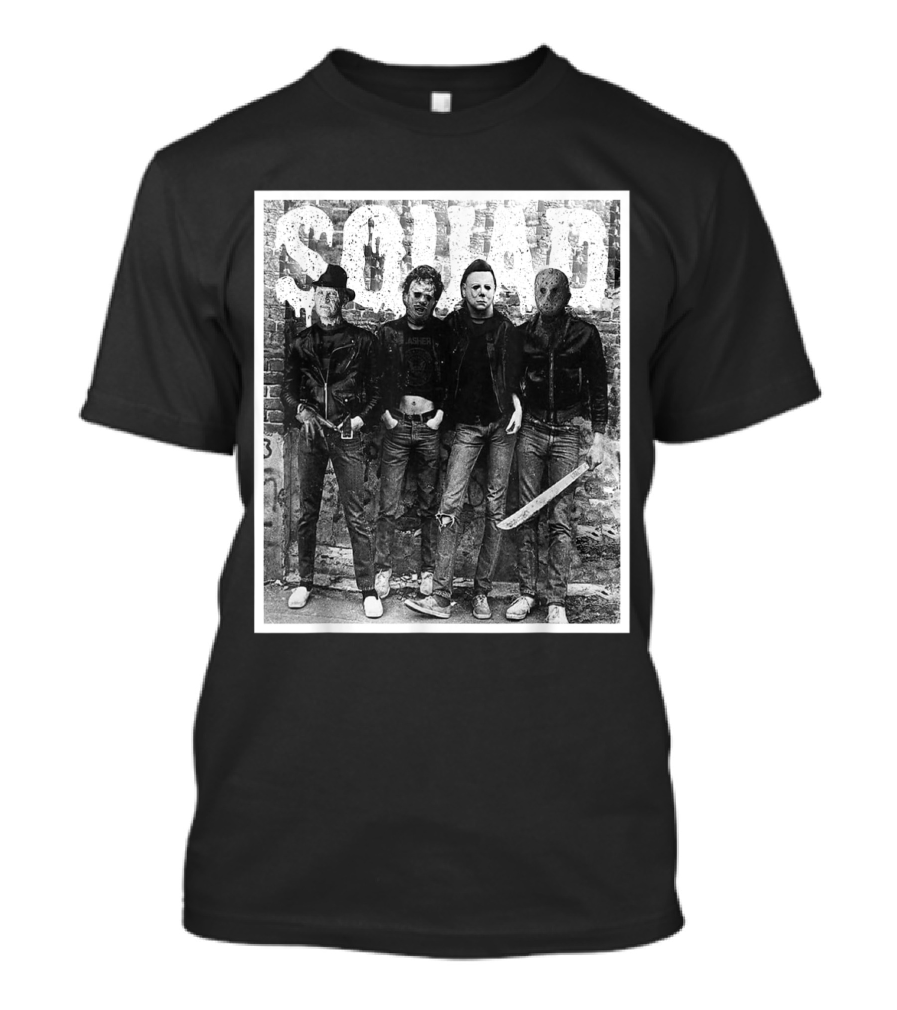 Halloween Squad Horror Icons Freddy Michael Jason Crew T-Shirt