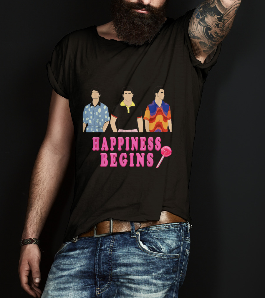 Happiness Begins Love Jonas Cool Happiness Brothers T-Shirt