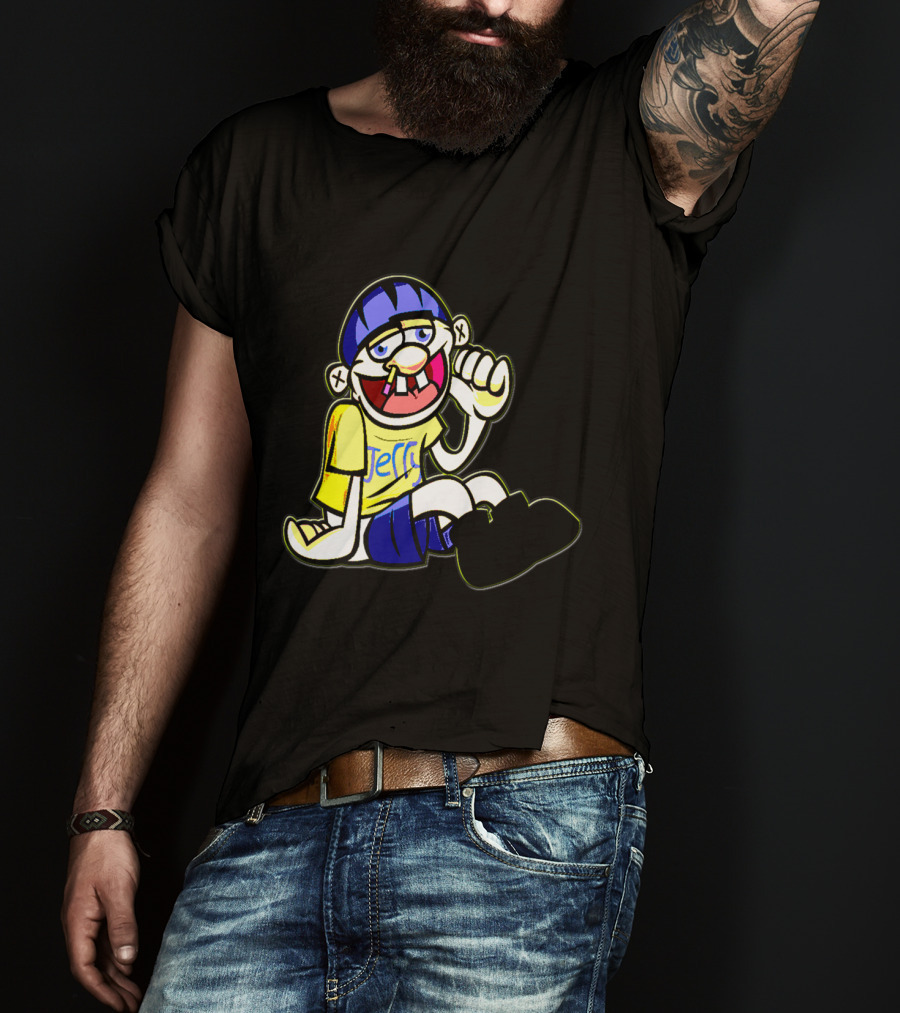 Sml Jeffy Character With Blue Helmet And Yellow Shirt Sitting T-Shirt