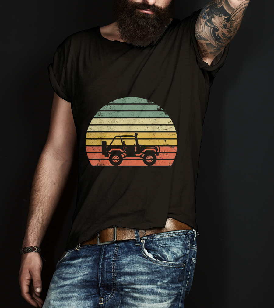 Vintage 70s Sunset Off Road Jeep Adventure T-Shirt