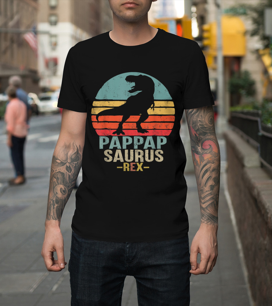 Pappapsaurus Rex T-Rex Dinosaur Retro Vintage T-Shirt