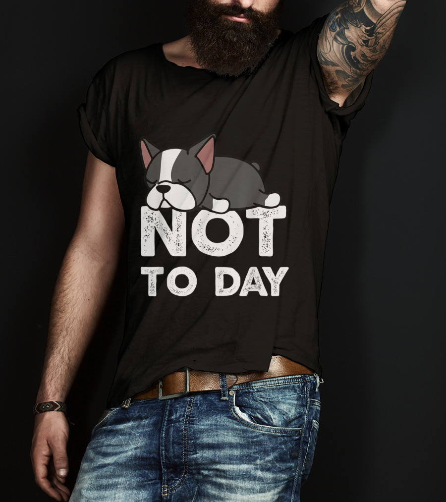 Nope Not Today Lazy Boston Terrier Not To Day T-Shirt