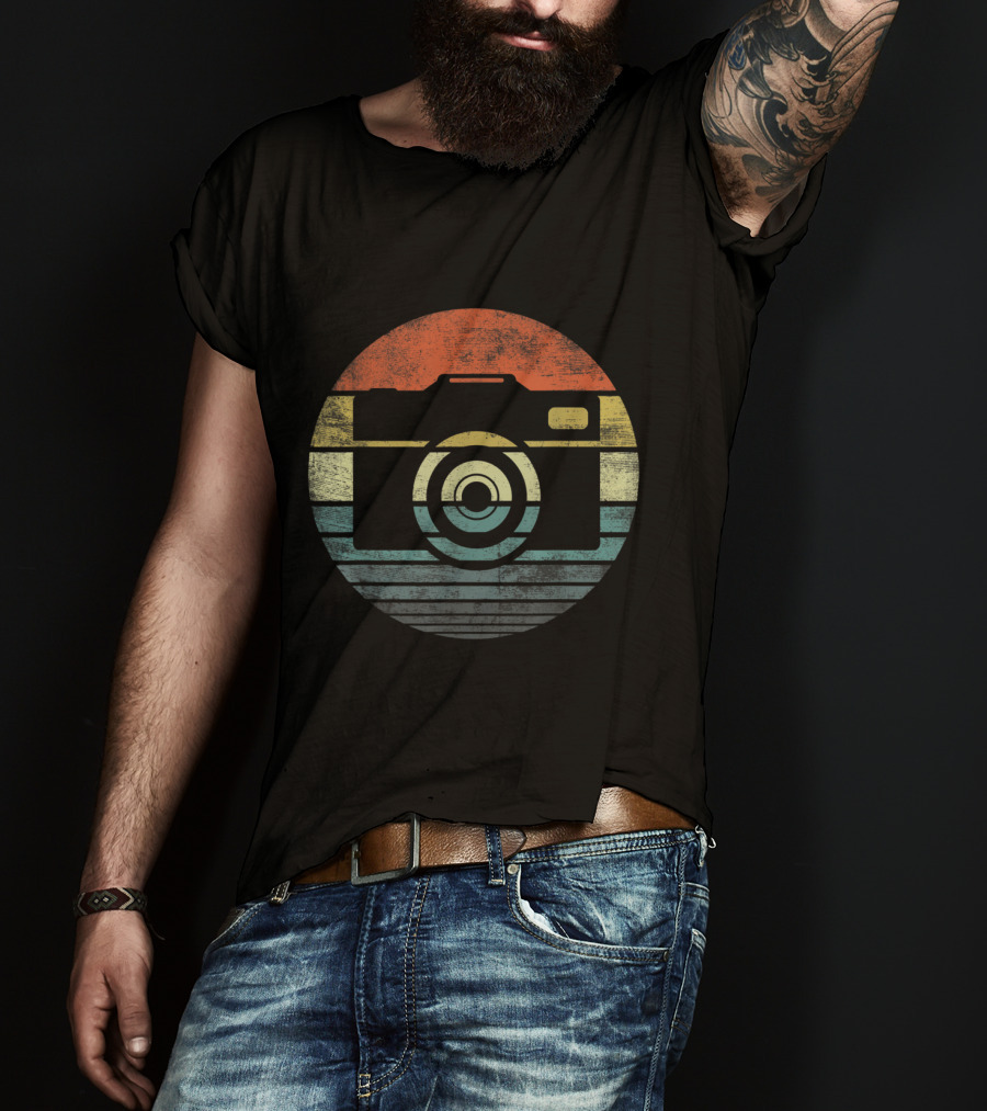 Photographer Vintage Sunset Camera Retro Photography T-Shirt
