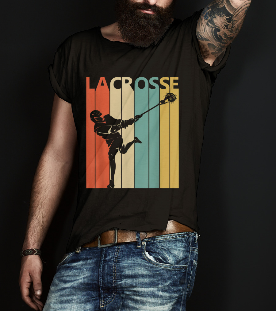 Vintage Lacrosse Retro Stripes T-Shirt